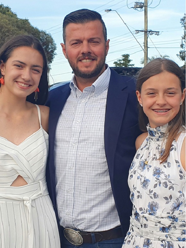 Albert with daughters Mia15 Emma 13